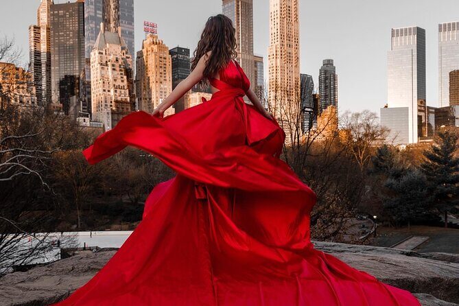 New York Flying-dress photoshoot with iconic NYC views - Editing Included: What You Can Expect in Your Photos