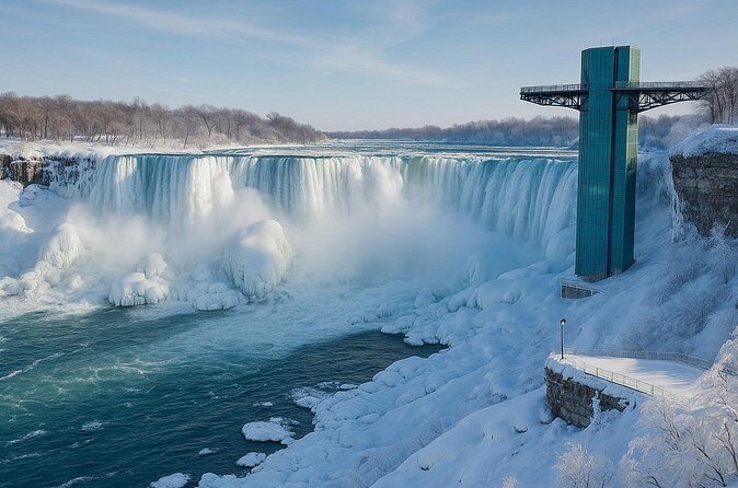 Niagara USA All-Season Adventure: Fall and Winter Wonder Tour - Goat Island: the tree-lined middle section with multiple waterfall options