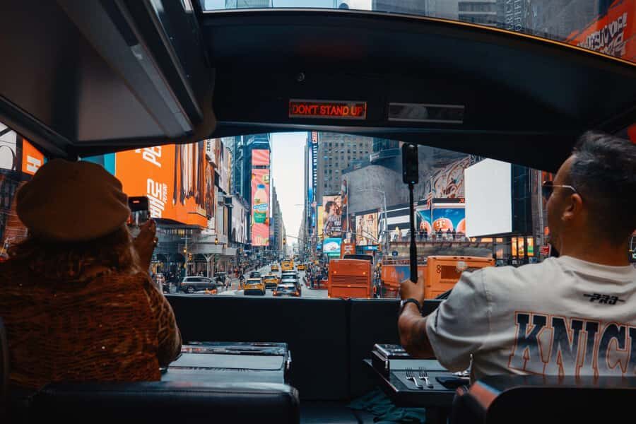 NYC Bustronome Lunch Tour - Entering The Glass-Roofed Double-Decker Experience