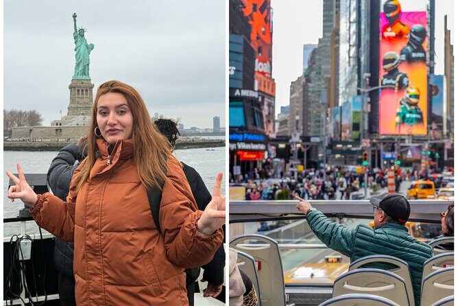 NYC Night Bus Sightseeing Tour with Free Statue of Liberty Cruise - What You Get: Night Bus Route Meets a Free Statue of Liberty Cruise