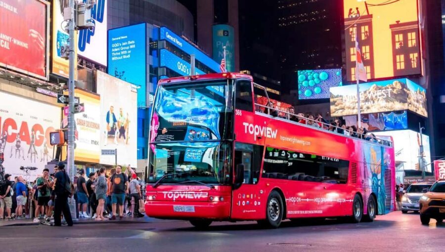 NYC: Skyline Night Tour on Double-Decker Bus - Skyline highlights: Empire State Building, Brooklyn Bridge, and Statue of Liberty views